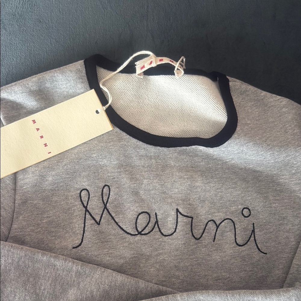 Marni Gray Sweatshirt with Black Trim